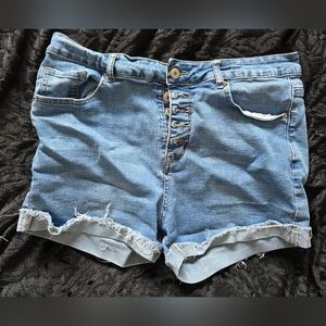 Unknown Brand XL Blue Denim Raw Hem Cutoff Shorts